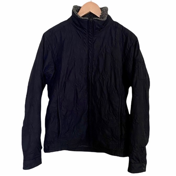 Columbia Black Embroidered Floral Jacket Womens Size Medium - Picture 1 of 8